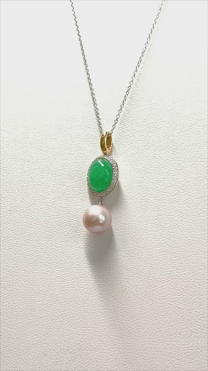 MiMí necklace in gold with diamonds and jade