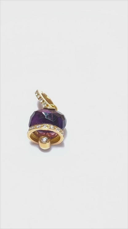 Rose gold Amethyst and Diamond pendant