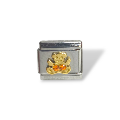 NominatioN - Link Orsetto con zirconi a pavé su base in oro - Gioielli Pavan