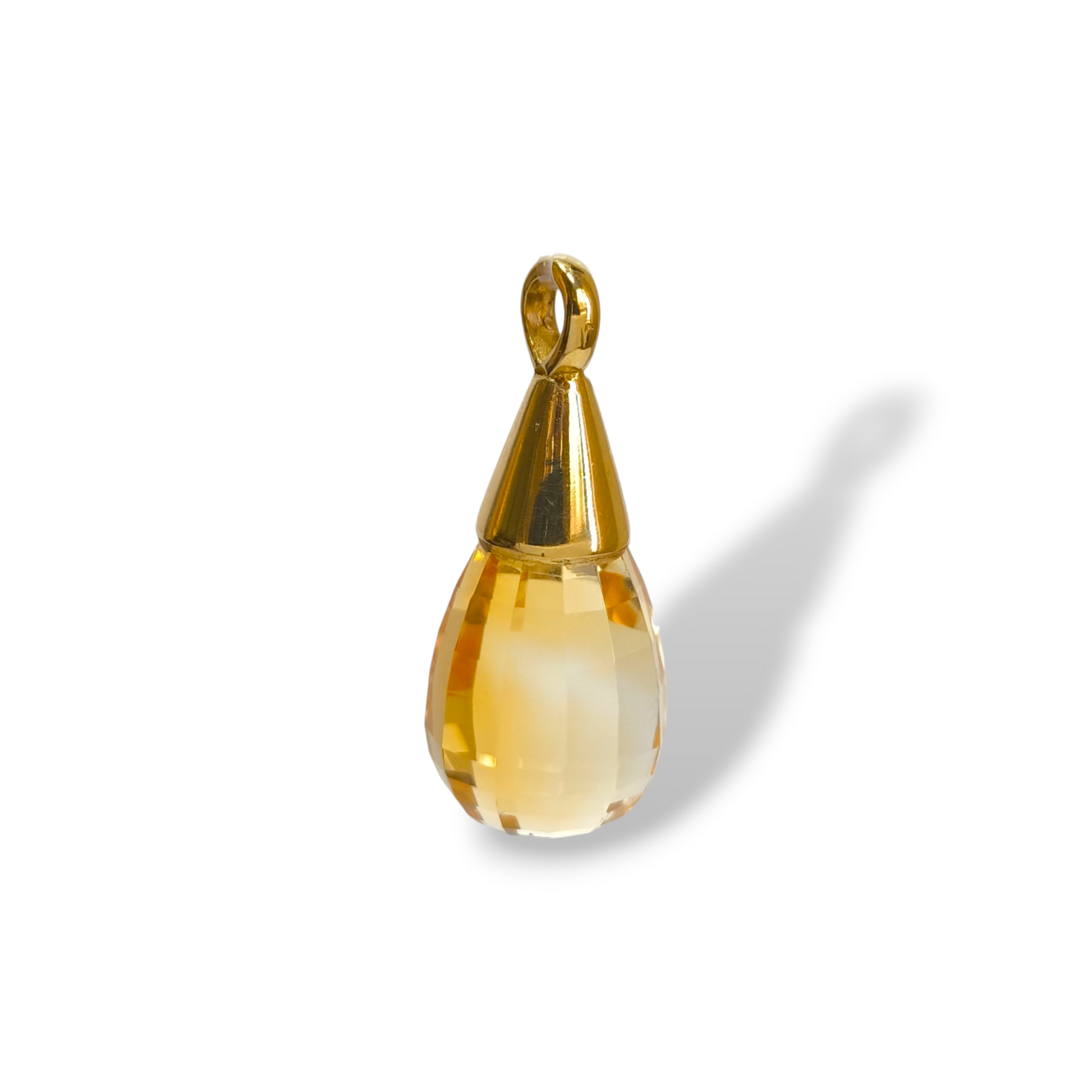 Ciondoli e pendenti Ciondolo oro giallo con Quarzo Citrino a goccia - Gioielli Pavan