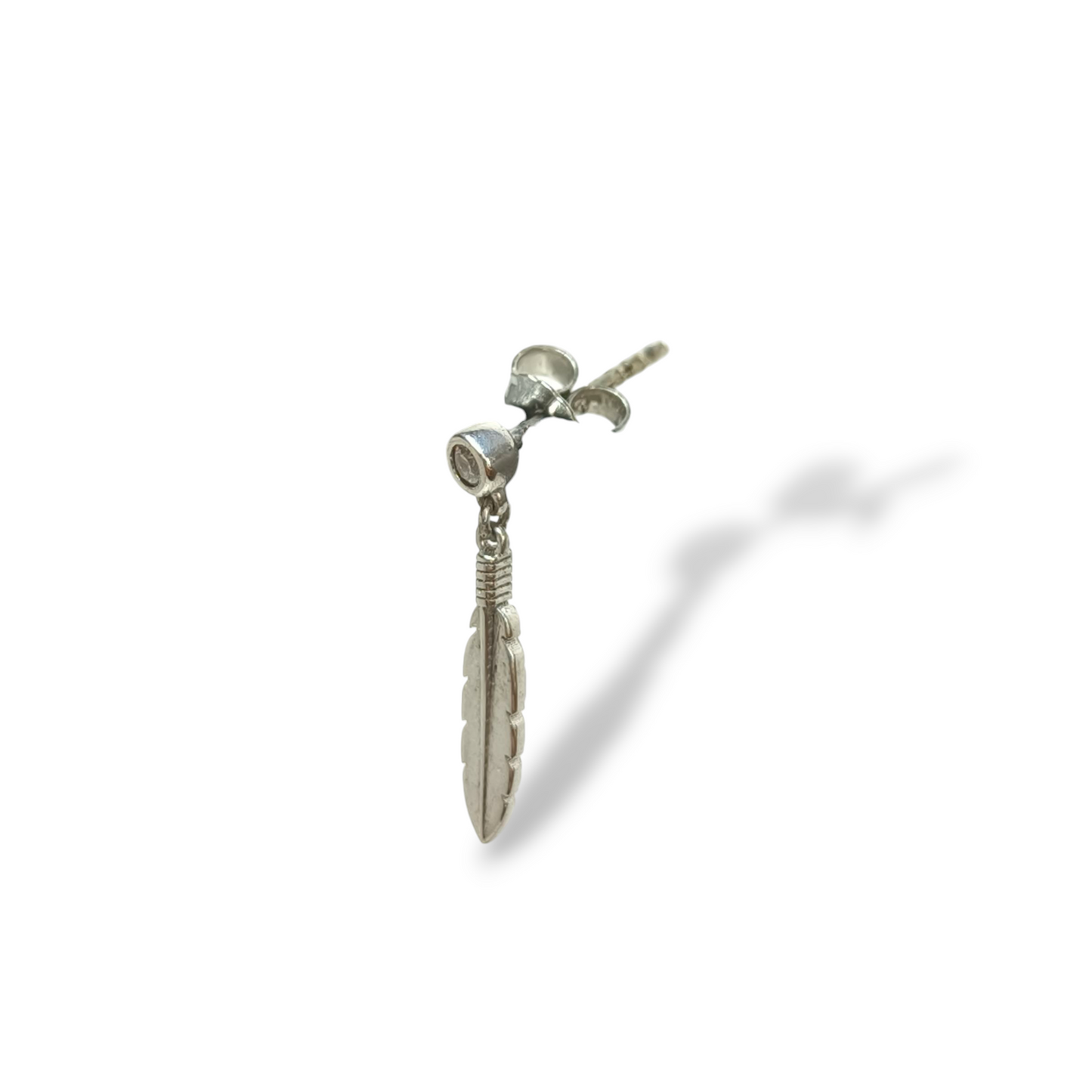 Orecchini Mono orecchino in argento punto luce con piuma - Gioielli Pavan