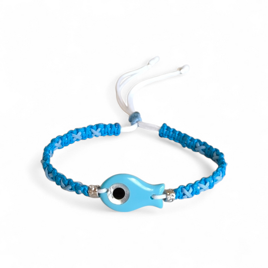 Bracciale Bracciale Sagola con Pesciolino e Occhio Turco in Argento 925 - Gioielli Pavan