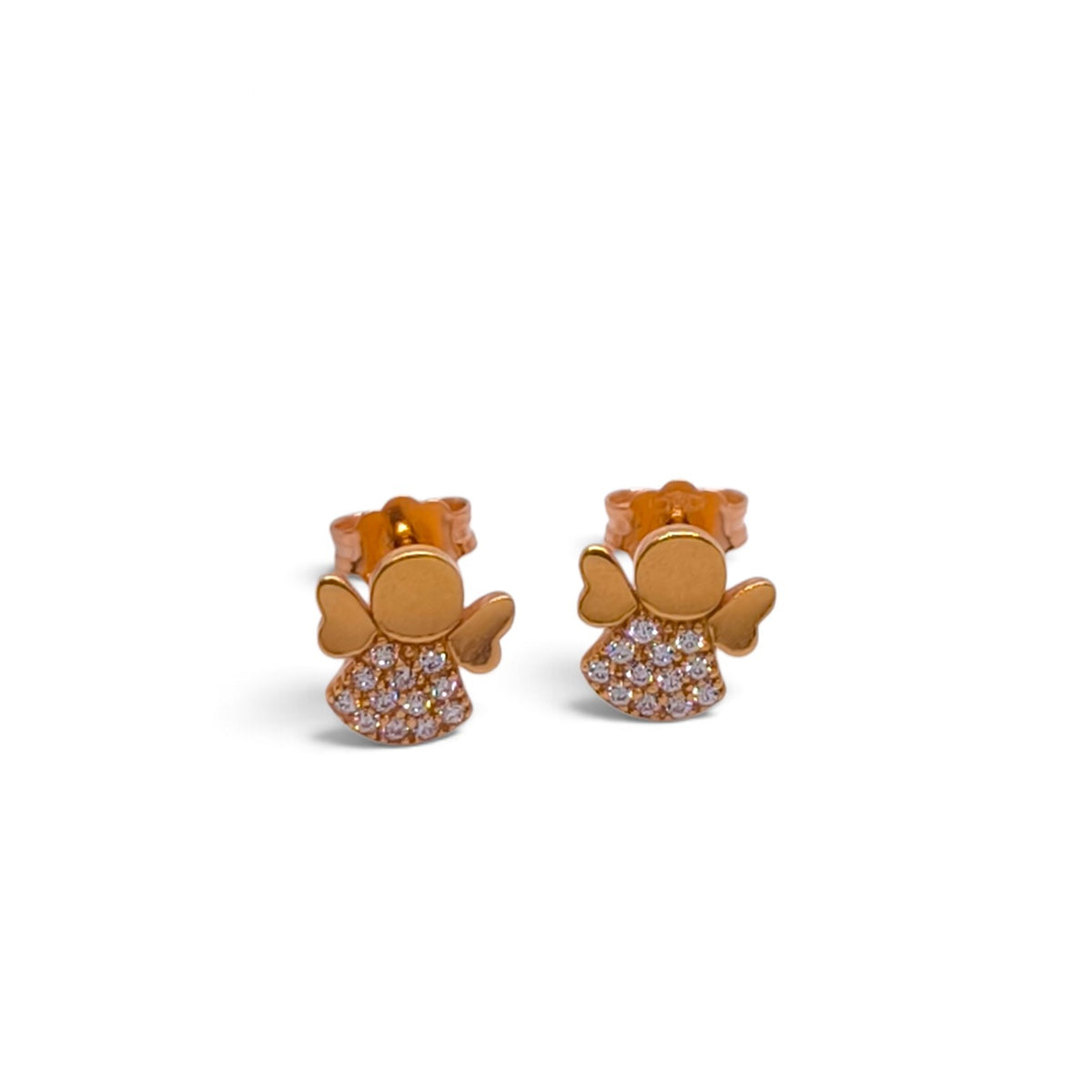 Orecchini angelo in oro rosa 18 kt con zirconi - Gioielli Pavan