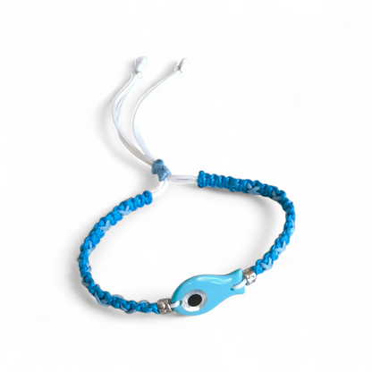 Bracciale Bracciale Sagola con Pesciolino e Occhio Turco in Argento 925 - Gioielli Pavan