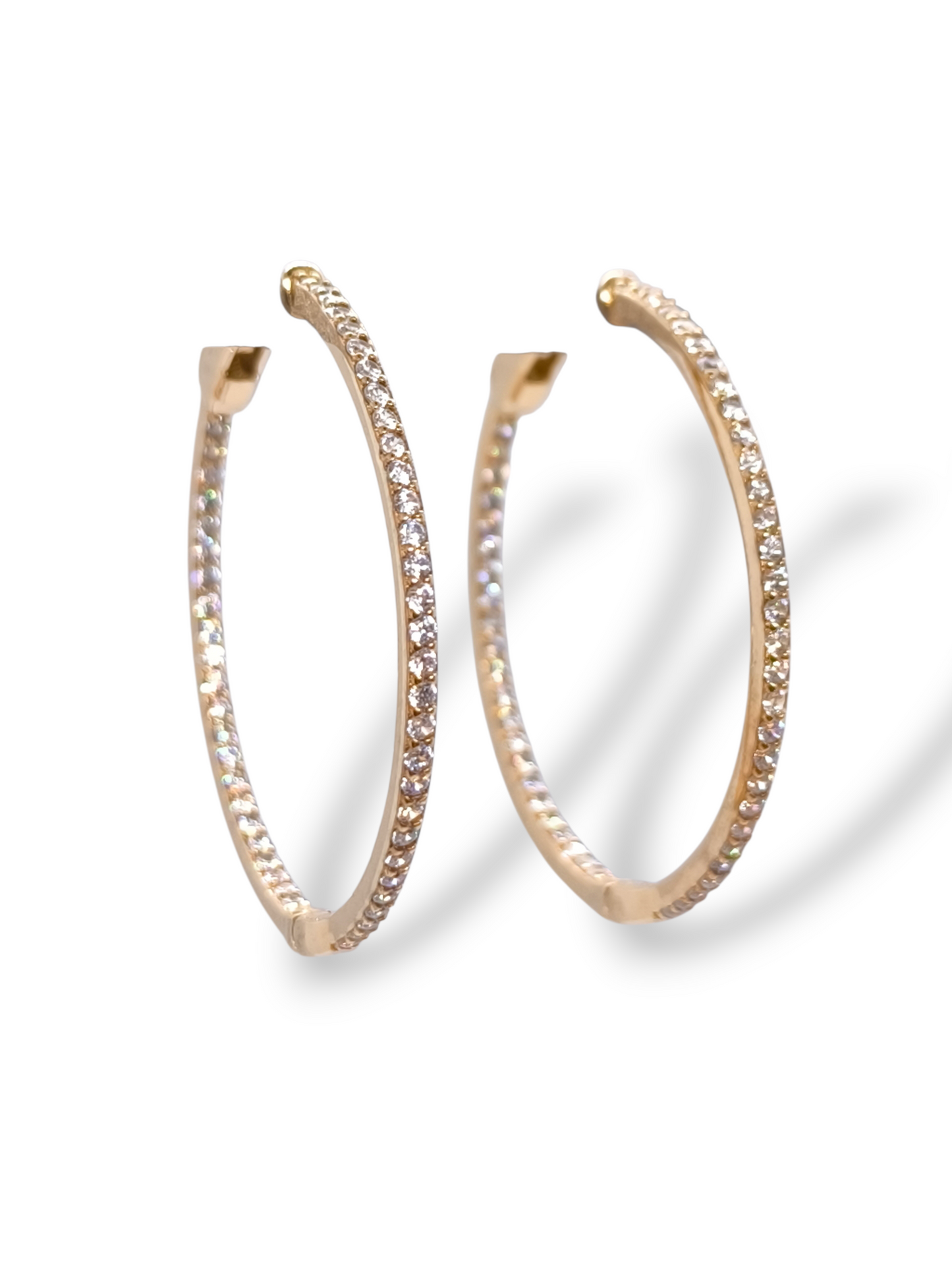 Orecchini Orecchini a Cerchio Argento 925 Dorato con Zirconi Pavé - Gioielli Pavan