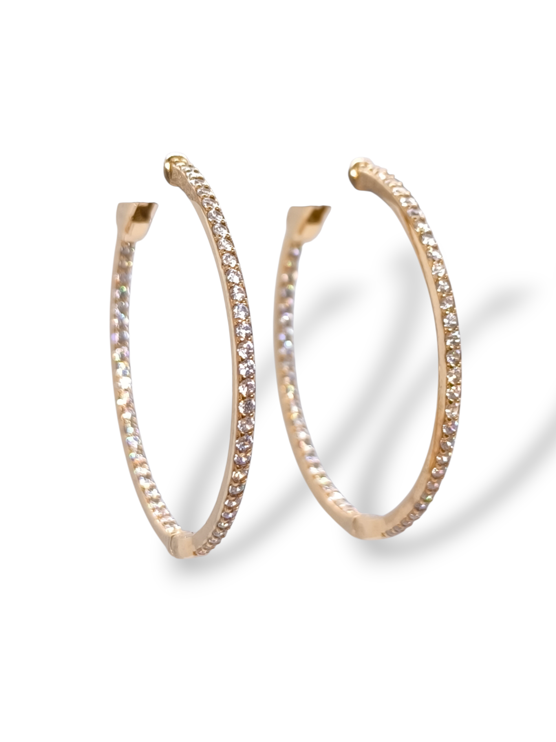 Orecchini Orecchini a Cerchio Argento 925 Dorato con Zirconi Pavé - Gioielli Pavan