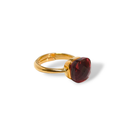 Anello Anello in argento con quarzo arancio - rosso - Gioielli Pavan
