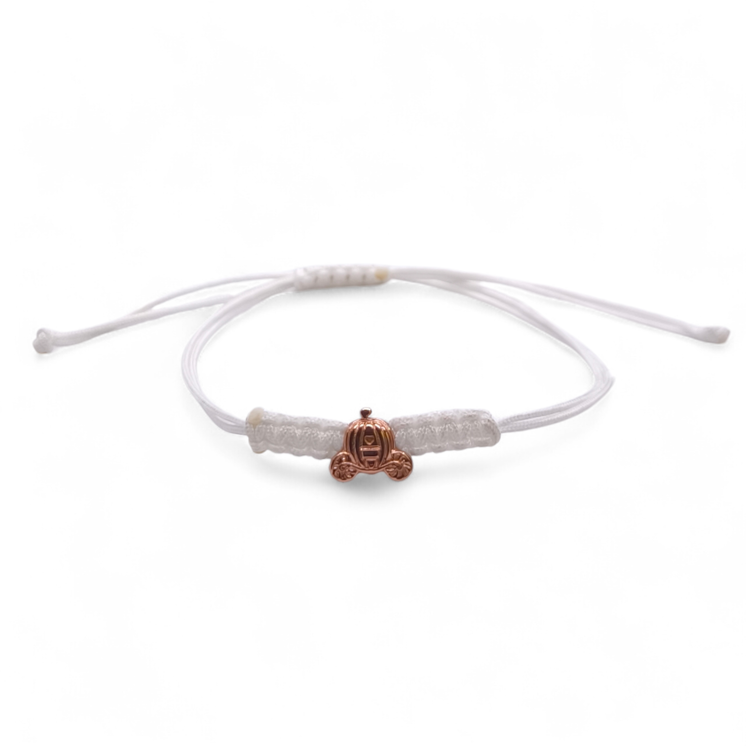 Bracciale Bracciale Carrozza di Cenerentola Argento 925 Rosato e Sagola Bianca - Gioielli Pavan