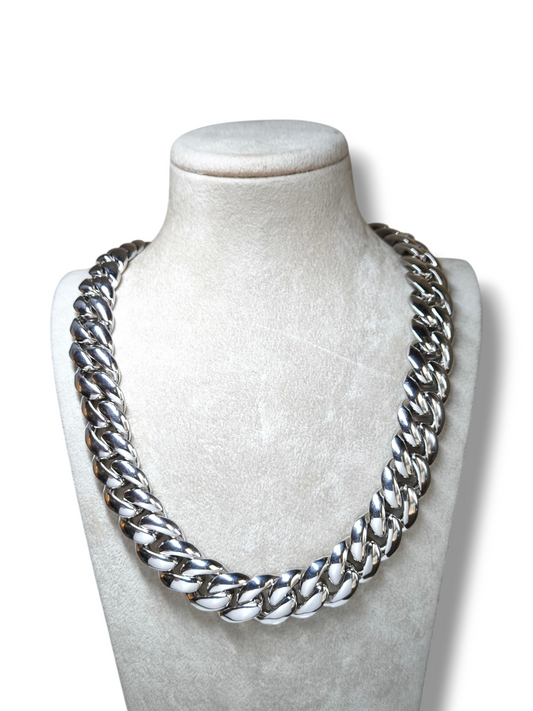 Girocollo Collana in argento 925 massiccia maglia groumette sezione 1,4 cm - Gioielli Pavan