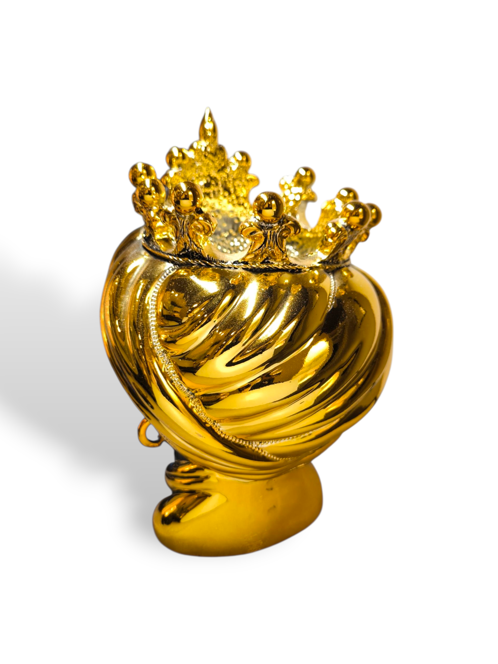 soprammobile Vaso Testa di Moro maschile ornamentale dorata con pietre - Gioielli Pavan