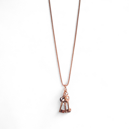 Girocollo Girocollo Argento 925 Dorato Rosa con Chiavi Pendenti "Le Chiavi del Mio Cuore" - Gioielli Pavan