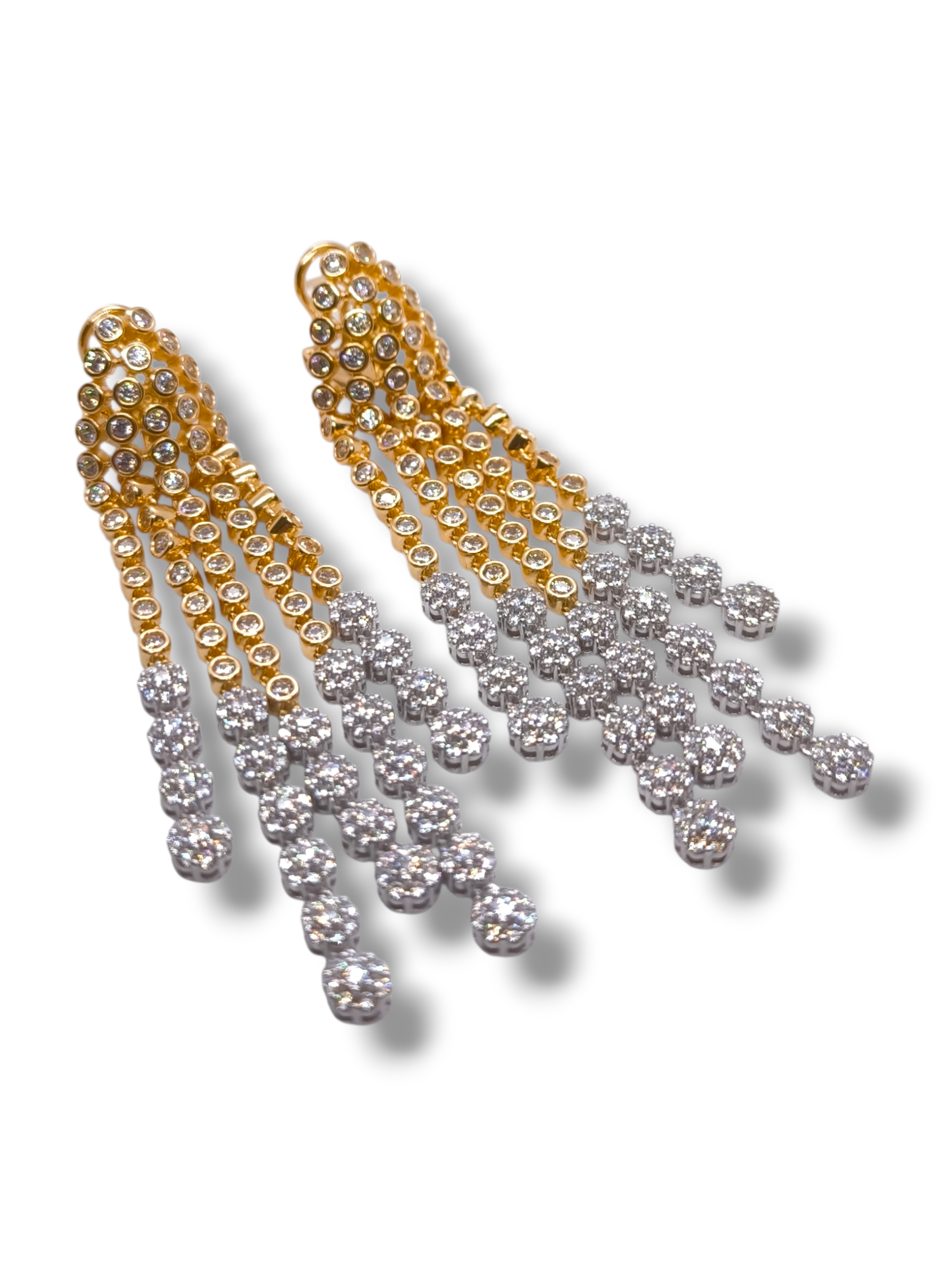 Orecchini Orecchini cascata di zirconi bicolore in argento 925 - Gioielli Pavan