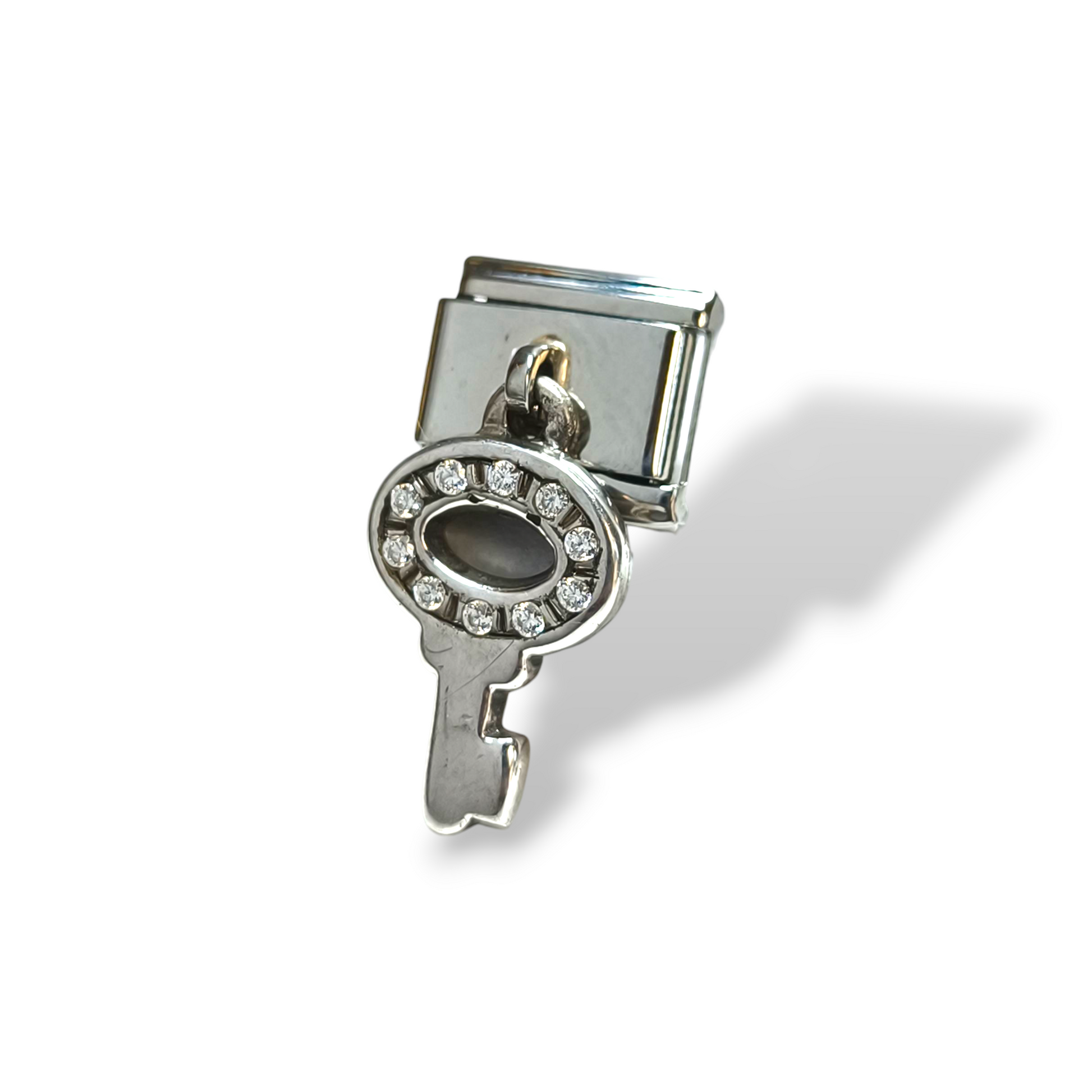 Ciondoli e pendenti NominatioN - Link Pendete Chiave con zirconi a pavé in argento 925 - Gioielli Pavan