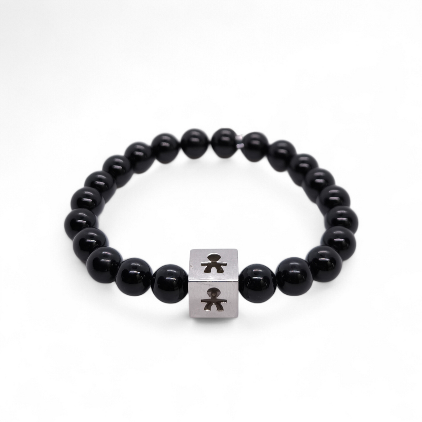 Bracciale Bracciale elastico in onice nera con dado in oro 9k LeBebè - Gioielli Pavan