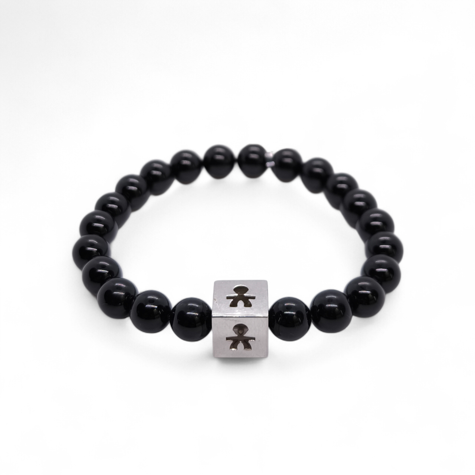 Bracciale Bracciale elastico in onice nera con dado in oro 9k LeBebè - Gioielli Pavan