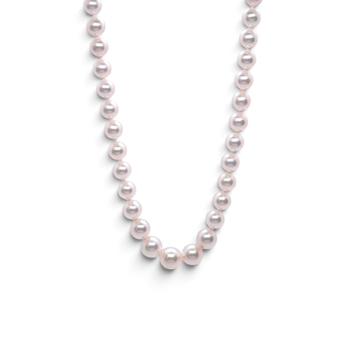 Girocollo di perle Akoya bianche 6–9 mm con chiusura in oro bianco - Gioielli Pavan