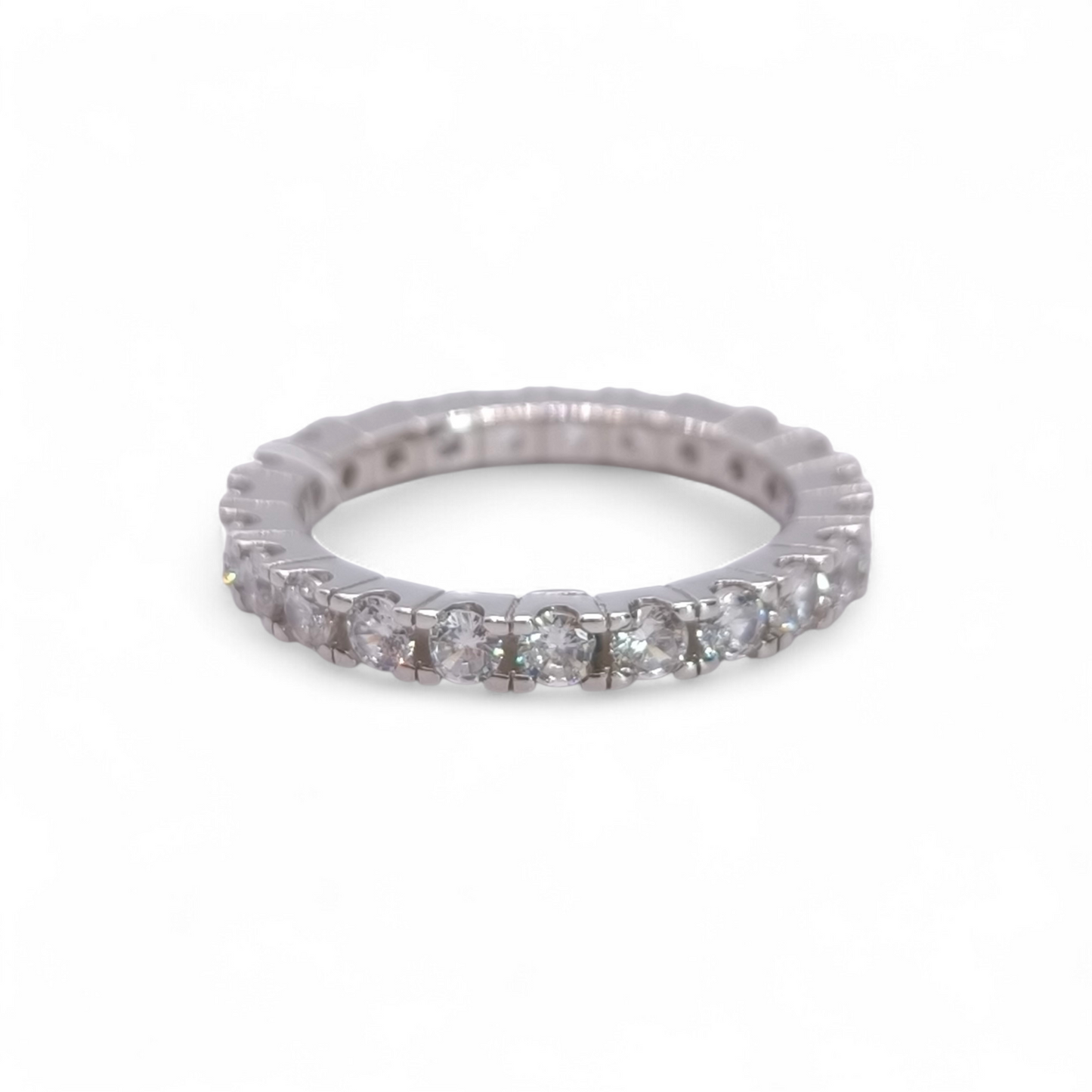 Anello Fedina Eternity Argento 925 con Zirconi a Griffe - Gioielli Pavan