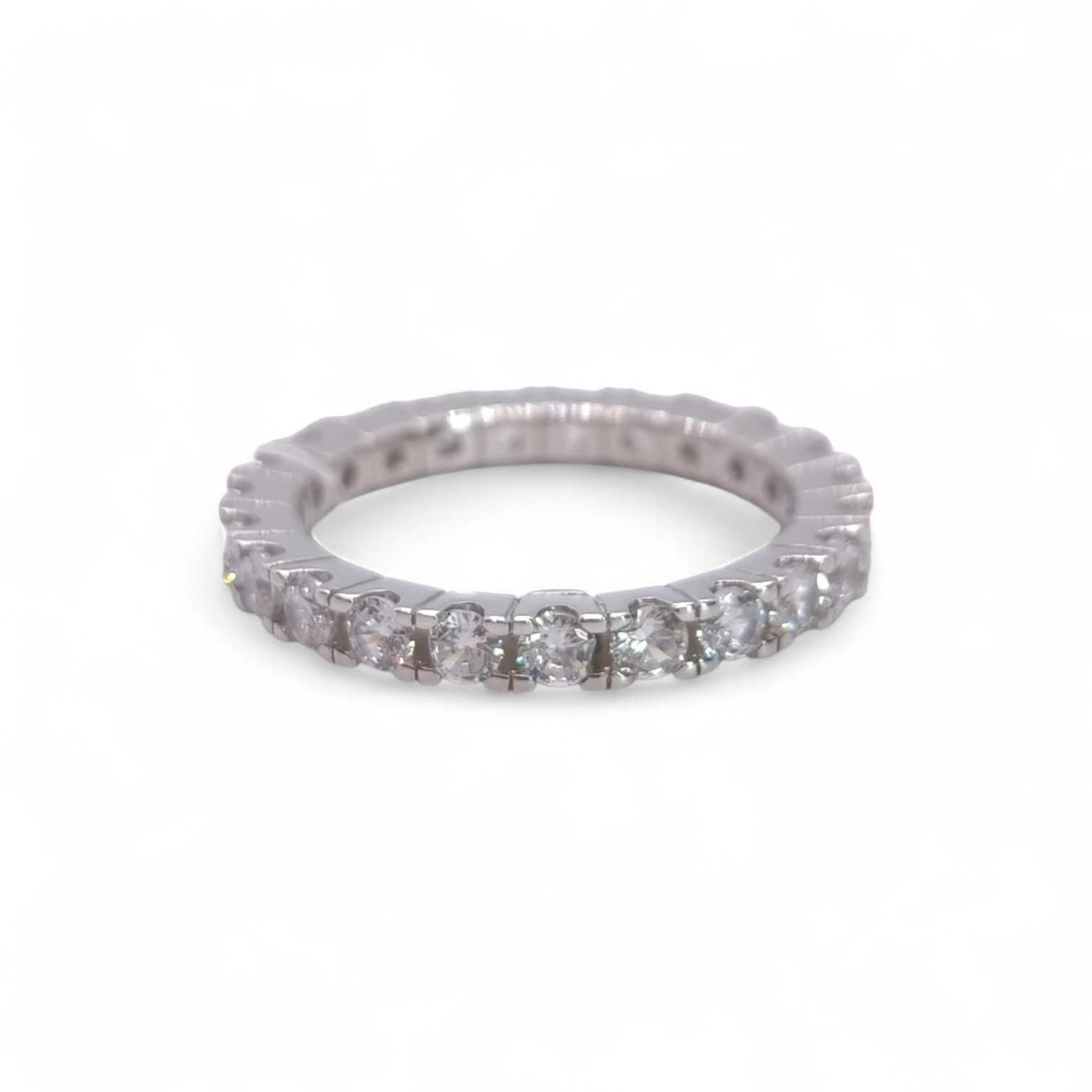 Anello Fedina Eternity Argento 925 con Zirconi a Griffe - Gioielli Pavan