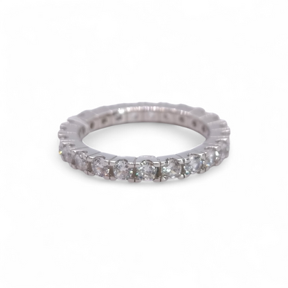 Anello Fedina Eternity Argento 925 con Zirconi a Griffe - Gioielli Pavan