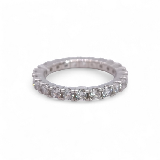 Anello Fedina Eternity Argento 925 con Zirconi a Griffe - Gioielli Pavan