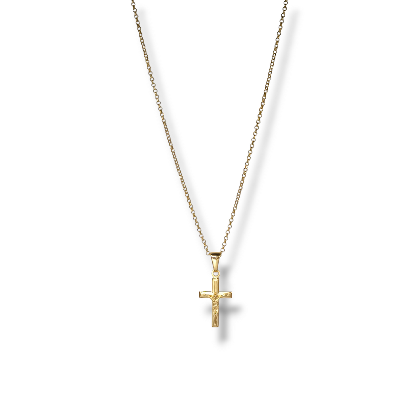 Girocollo Girocollo in argento con ciondolo crocifisso con Cristo dorato oro giallo - Gioielli Pavan