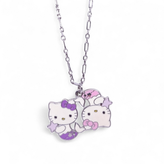 Girocollo Girocollo Argento 925 con Ciondolo Hello Kitty – Sirenette smaltato - Gioielli Pavan