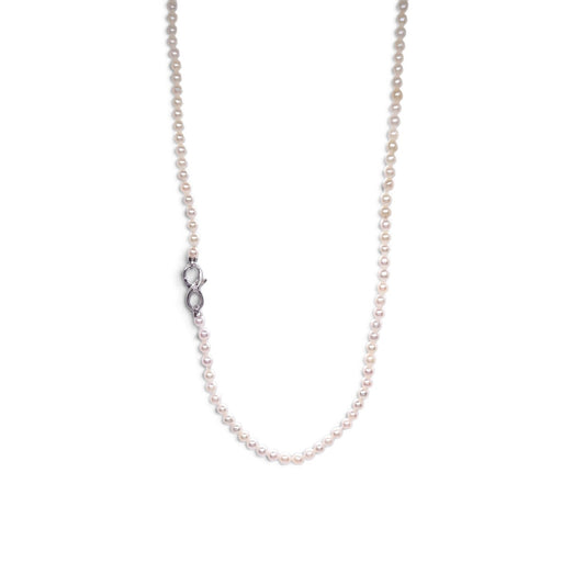 Girocollo di perle keshi con chiusura in oro bianco 18 kt e diamante - Gioielli Pavan