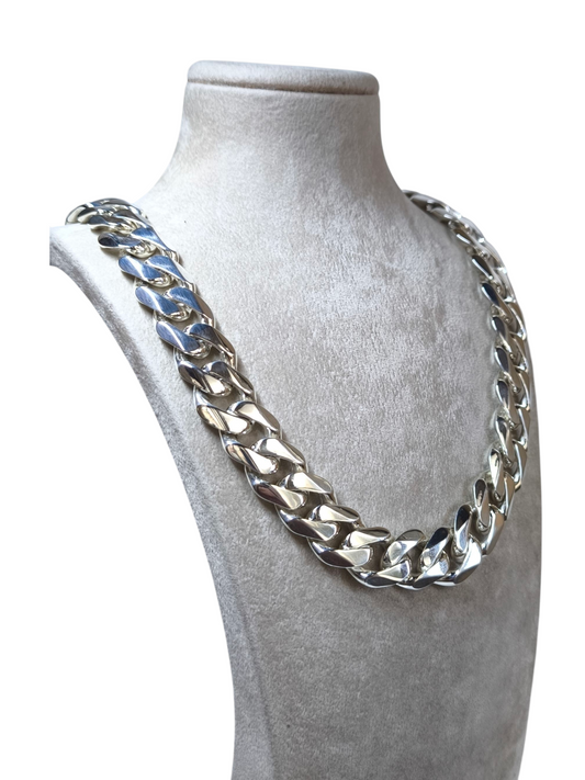 Girocollo Collana in argento 925 massiccia sezione 1,5 cm realizzata a mano - Gioielli Pavan