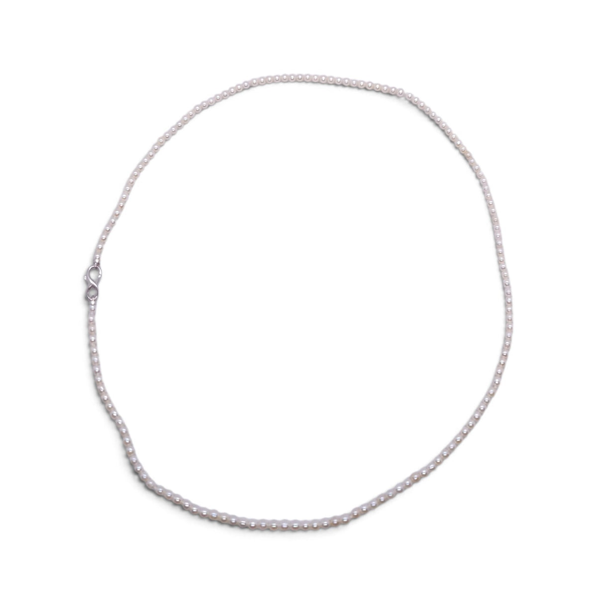 Girocollo di perle keshi con chiusura in oro bianco 18 kt e diamante - Gioielli Pavan