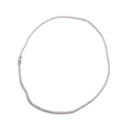 Girocollo di perle keshi con chiusura in oro bianco 18 kt e diamante - Gioielli Pavan