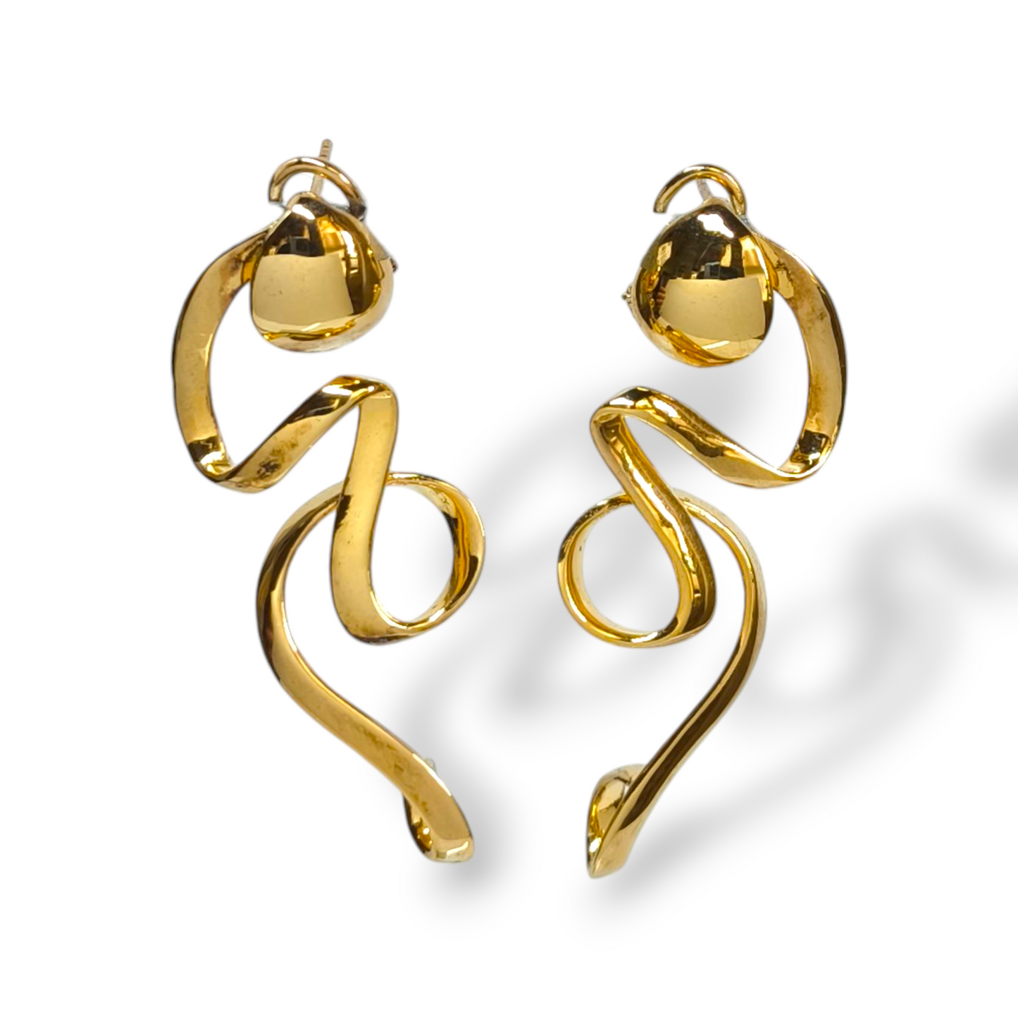 Orecchini Orecchini in argento dorato giallo pendenti di forma astratta - Gioielli Pavan