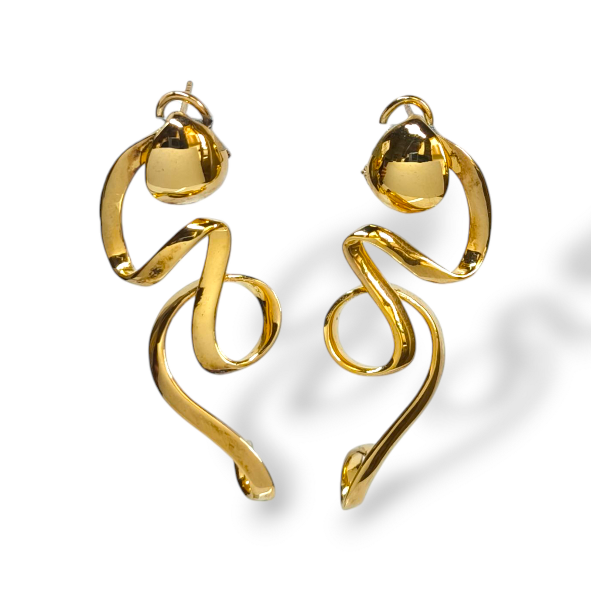 Orecchini Orecchini in argento dorato giallo pendenti di forma astratta - Gioielli Pavan