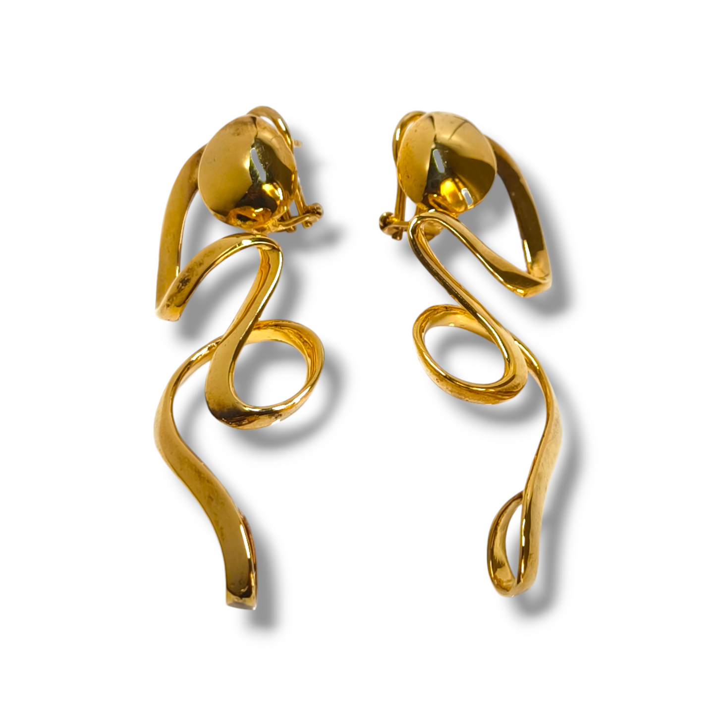 Orecchini Orecchini in argento dorato giallo pendenti di forma astratta - Gioielli Pavan