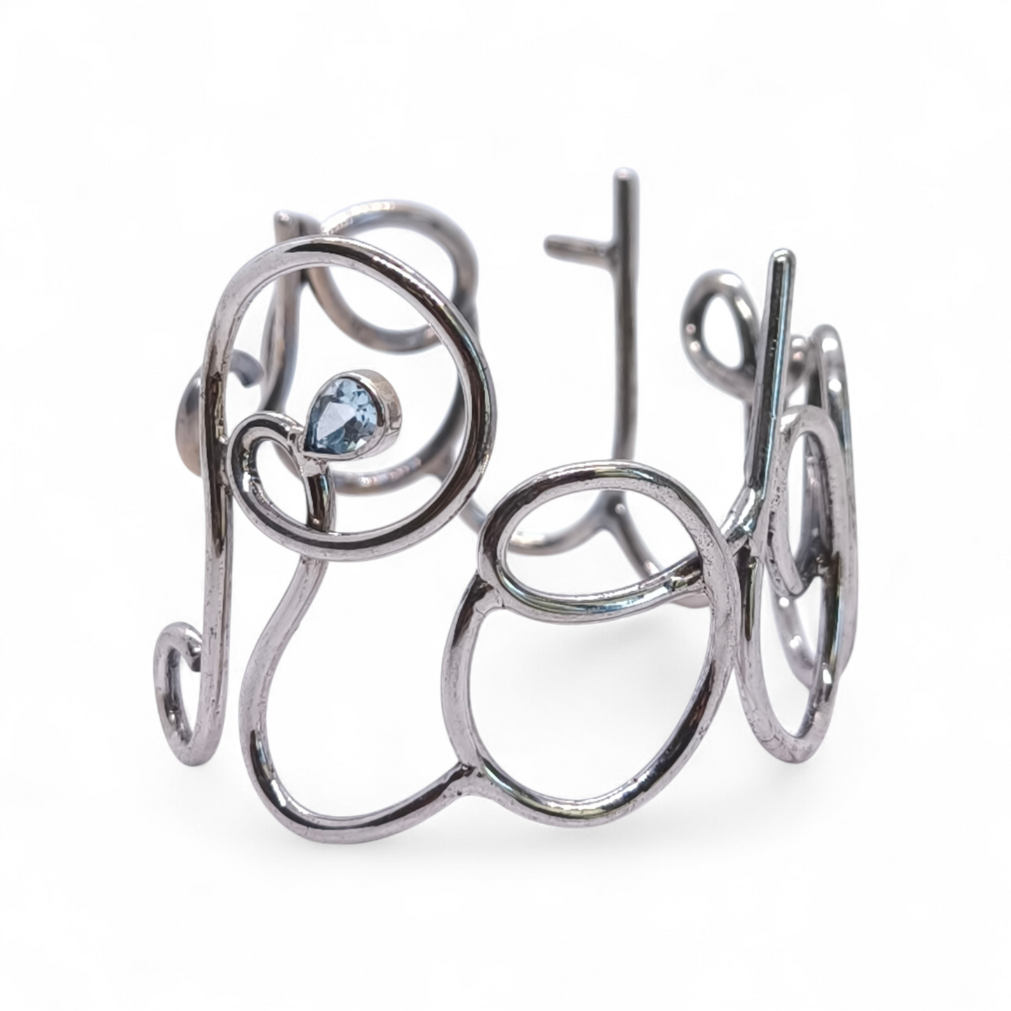 Bracciale Bracciale Nome Roberta in Argento 925 con Acquamarina - Gioielli Pavan