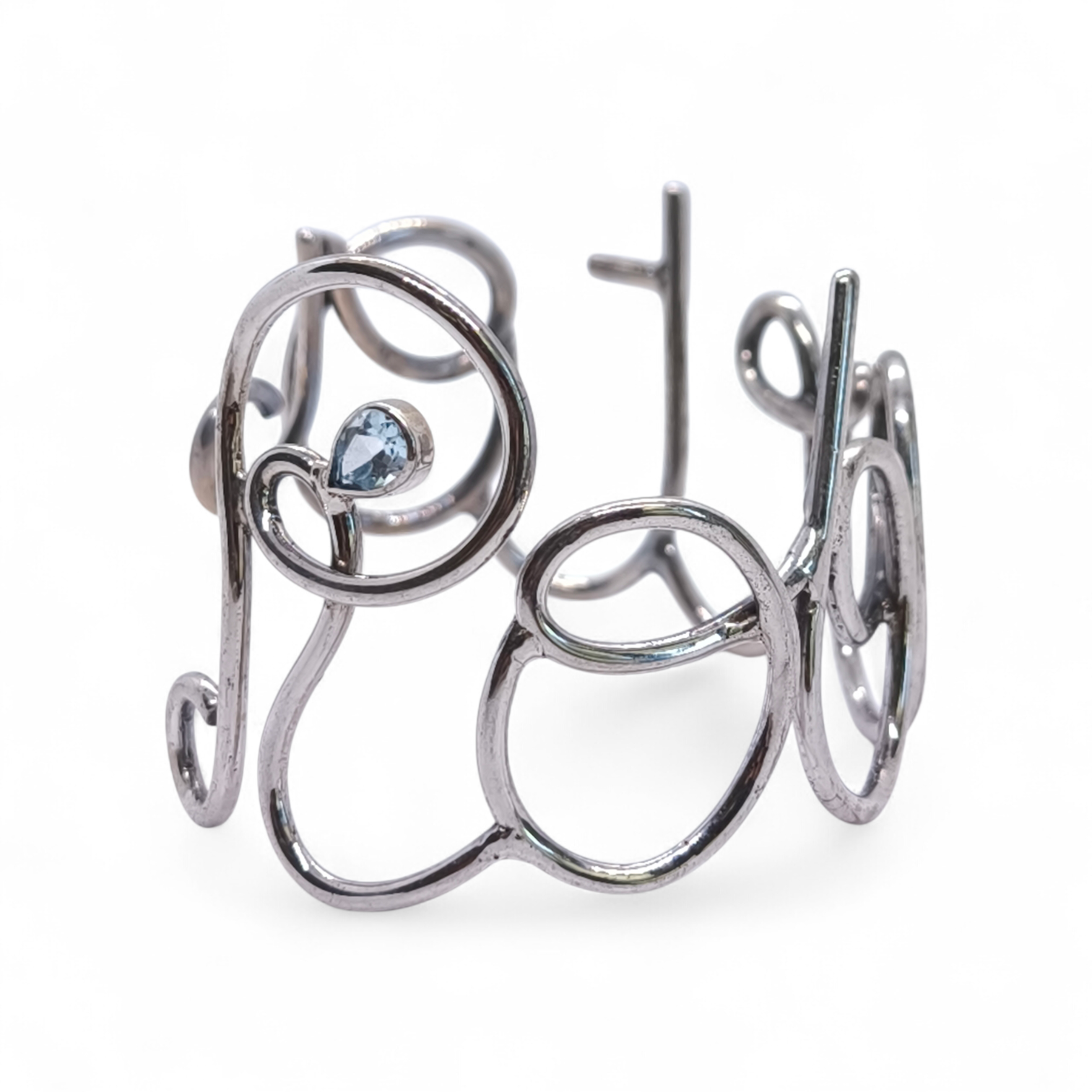 Bracciale Bracciale Nome Roberta in Argento 925 con Acquamarina - Gioielli Pavan