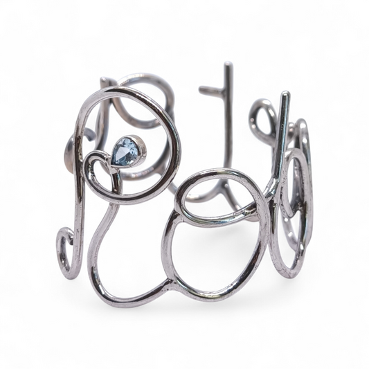 Bracciale Bracciale Nome Roberta in Argento 925 con Acquamarina - Gioielli Pavan