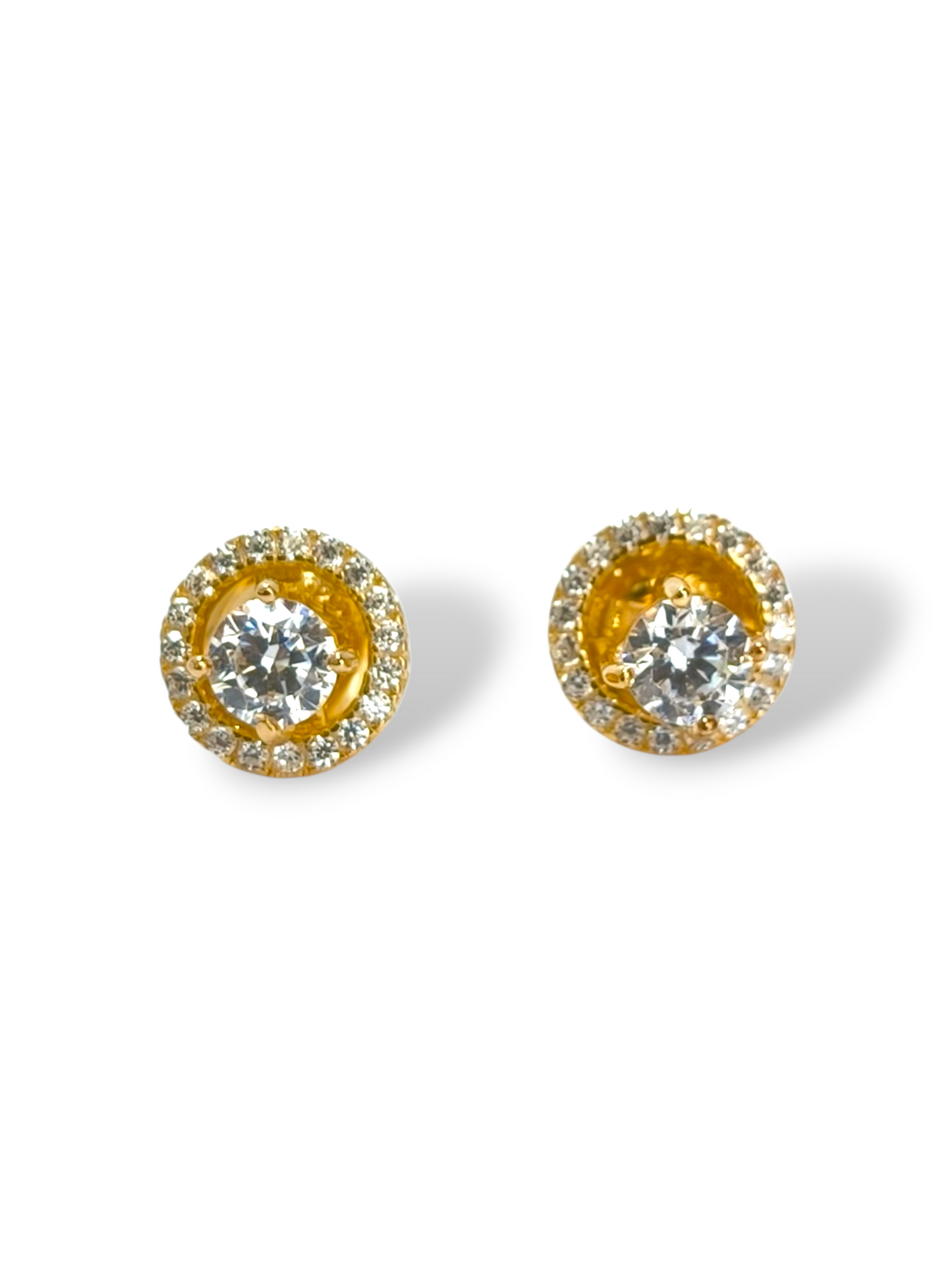 Orecchini Orecchini in argento dorato punto luce con pavé removibile con zirconi - Gioielli Pavan