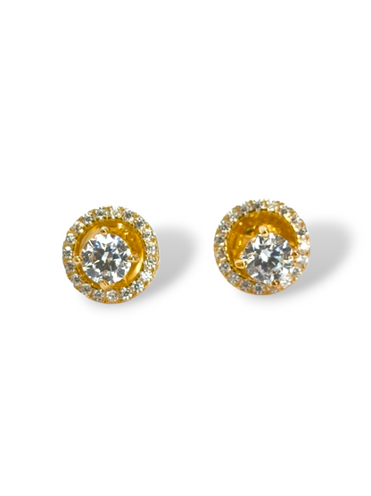 Orecchini Orecchini in argento dorato punto luce con pavé removibile con zirconi - Gioielli Pavan