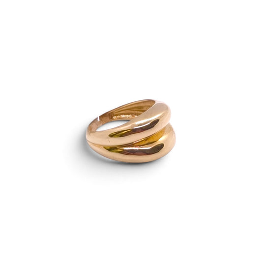 Anello a fascia geometrica in oro giallo 9kt - Gioielli Pavan