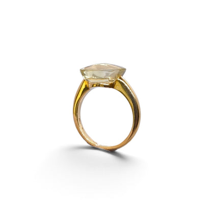 Anello in oro giallo 18 carati con quarzo lemon - Gioielli Pavan