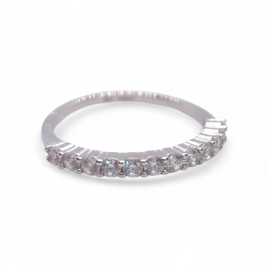 Anello Mezza Fede in Argento 925 con Zirconi Tondi - Gioielli Pavan