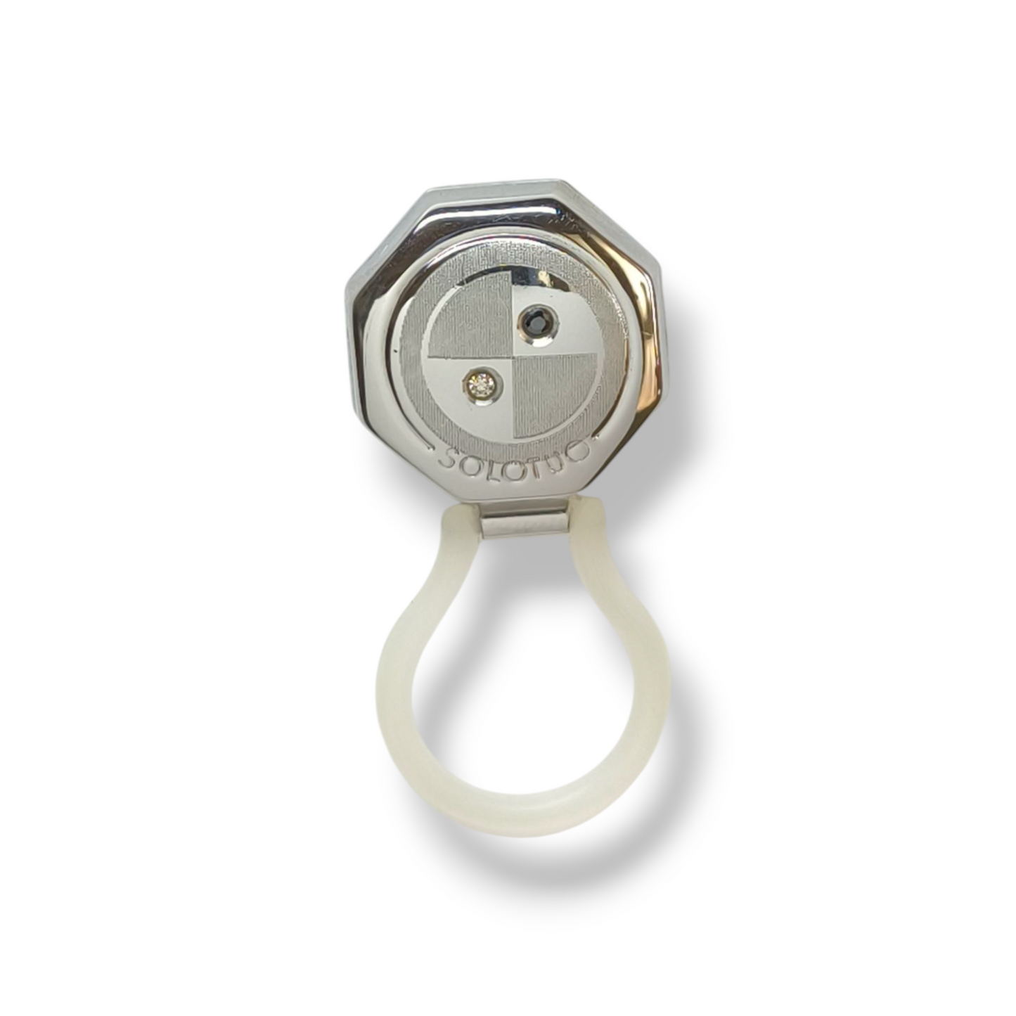 porta occhiali Porta occhiali a calamita con Scacchiera e zirconi in argento - Gioielli Pavan