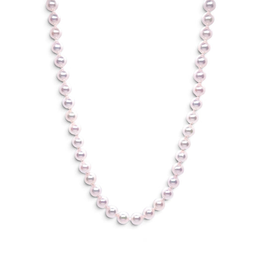 Collana di perle Akoya con chiusura in oro bianco 18 kt e diamanti - Gioielli Pavan