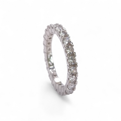 Anello Fedina Eternity Argento 925 con Zirconi a Griffe - Gioielli Pavan