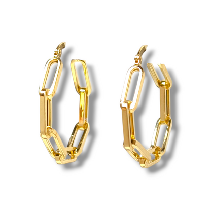 Orecchini Orecchini in oro giallo tondi maglia rigida paper link diam. 2.7 cm - Gioielli Pavan