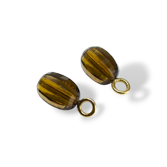 Ciondoli e pendenti Coppia ciondoli in oro giallo con quarzo madera - Gioielli Pavan