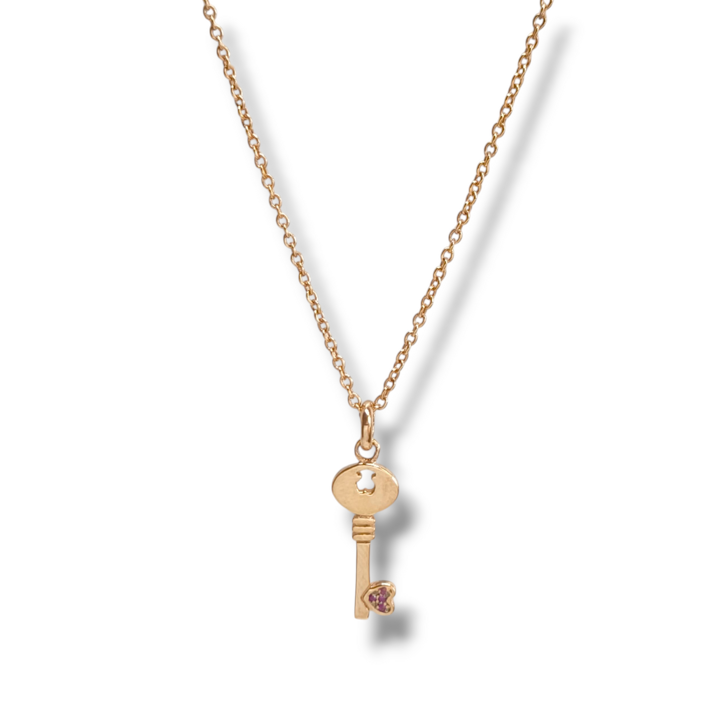 Girocollo Girocollo in argento dorato rosa chiave e zirconi rossi - Gioielli Pavan
