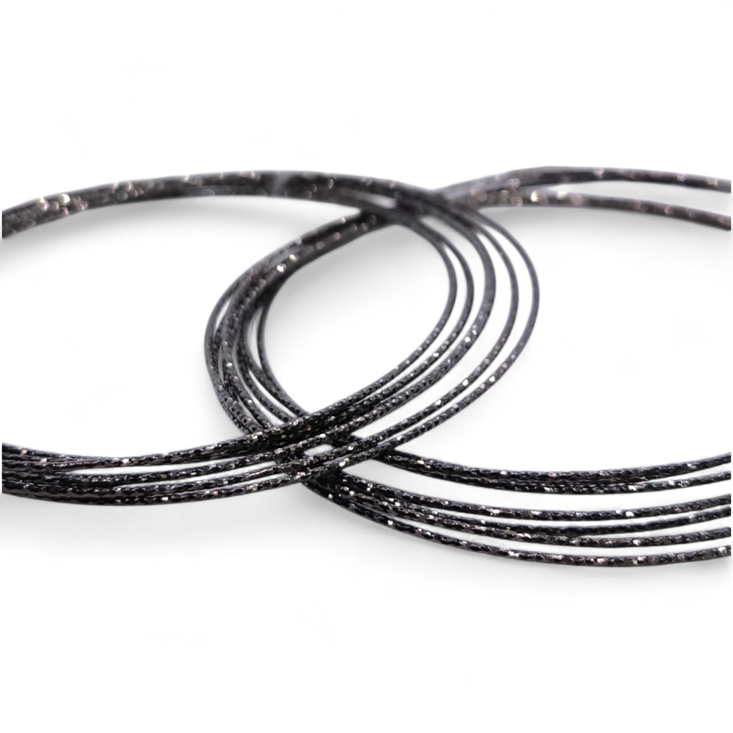 Bracciale Bracciale rigido in argento 925 brunito multifilo diamantato - Gioielli Pavan