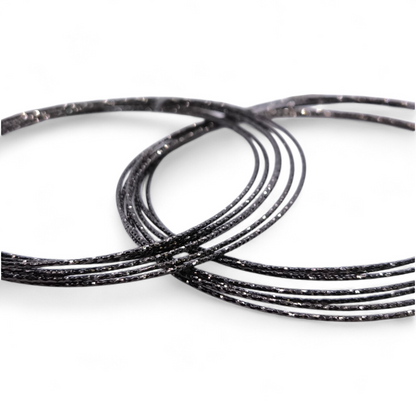 Bracciale Bracciale rigido in argento 925 brunito multifilo diamantato - Gioielli Pavan