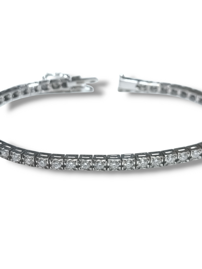 Bracciale Bracciale Tennis Oro Bianco 18k Diamanti 2.40ct - Gioielli Pavan